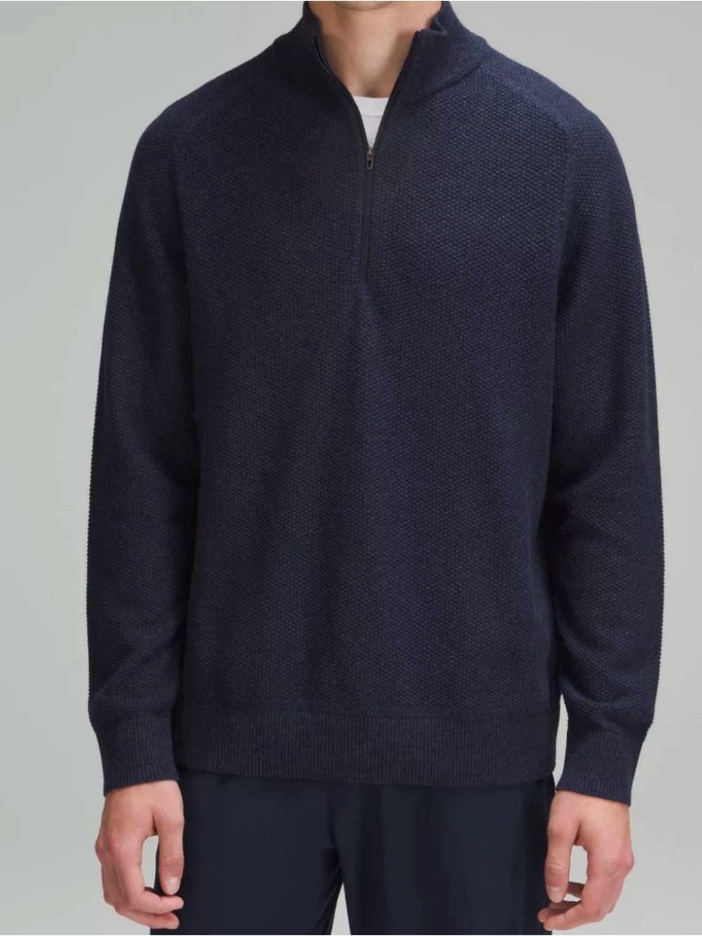 Lululemon Textured Knit Half Zip Sweater LM3DOGS Navy Size Medium